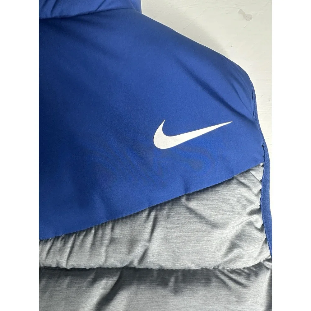 Nike Indianapolis Colts Puffer Vest Full Zip Grey and Blue Size S